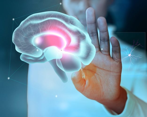 Brain study background for mental health care medical technology